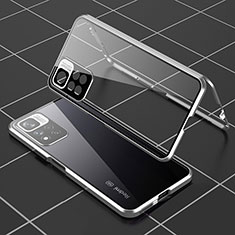 Custodia Lusso Alluminio Laterale Specchio 360 Gradi Cover P01 per Xiaomi Mi 11i 5G (2022) Argento