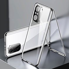 Custodia Lusso Alluminio Laterale Specchio 360 Gradi Cover P01 per Xiaomi Mi 11i 5G Argento