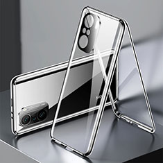 Custodia Lusso Alluminio Laterale Specchio 360 Gradi Cover P01 per Xiaomi Redmi K40 Pro+ Plus 5G Nero