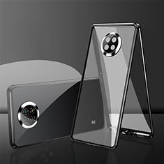 Custodia Lusso Alluminio Laterale Specchio 360 Gradi Cover P01 per Xiaomi Redmi Note 9T 5G Nero