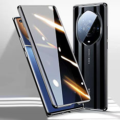 Custodia Lusso Alluminio Laterale Specchio 360 Gradi Cover P02 per Huawei Honor Magic3 Pro+ Plus 5G Nero
