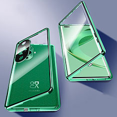 Custodia Lusso Alluminio Laterale Specchio 360 Gradi Cover P02 per Huawei Nova 11 Ultra Verde