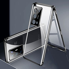 Custodia Lusso Alluminio Laterale Specchio 360 Gradi Cover P02 per Vivo X70 Pro+ Plus 5G Nero