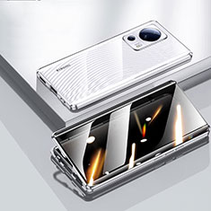 Custodia Lusso Alluminio Laterale Specchio 360 Gradi Cover P02 per Xiaomi Mi 12 Lite NE 5G Argento