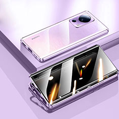 Custodia Lusso Alluminio Laterale Specchio 360 Gradi Cover P02 per Xiaomi Mi 12 Lite NE 5G Viola