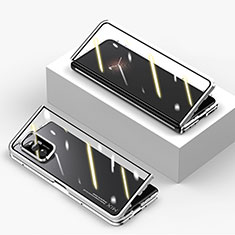 Custodia Lusso Alluminio Laterale Specchio 360 Gradi Cover P02 per Xiaomi Mix Fold 5G Argento