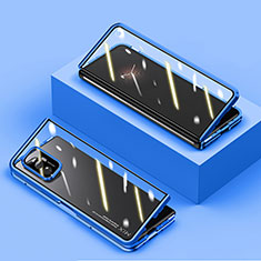 Custodia Lusso Alluminio Laterale Specchio 360 Gradi Cover P02 per Xiaomi Mix Fold 5G Blu
