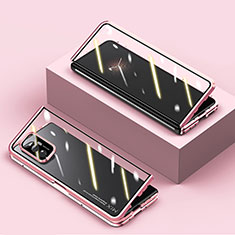 Custodia Lusso Alluminio Laterale Specchio 360 Gradi Cover P02 per Xiaomi Mix Fold 5G Oro Rosa