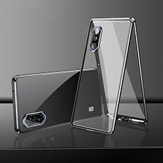 Custodia Lusso Alluminio Laterale Specchio 360 Gradi Cover P02 per Xiaomi Redmi K40 Gaming 5G Nero