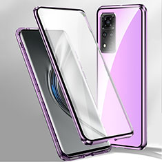 Custodia Lusso Alluminio Laterale Specchio 360 Gradi Cover P02 per Xiaomi Redmi Note 11 Pro+ Plus 5G Viola