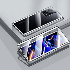 Custodia Lusso Alluminio Laterale Specchio 360 Gradi Cover P02 per Xiaomi Redmi Note 12 Explorer Nero