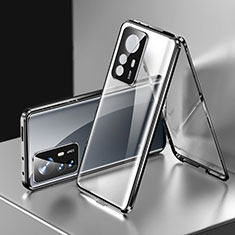 Custodia Lusso Alluminio Laterale Specchio 360 Gradi Cover P03 per Xiaomi Mi 12T 5G Nero