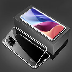 Custodia Lusso Alluminio Laterale Specchio 360 Gradi Cover P03 per Xiaomi Poco F3 5G Argento