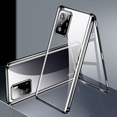 Custodia Lusso Alluminio Laterale Specchio 360 Gradi Cover P03 per Xiaomi Redmi Note 10 Pro 5G Nero