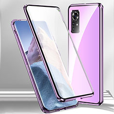 Custodia Lusso Alluminio Laterale Specchio 360 Gradi Cover P03 per Xiaomi Redmi Note 12S Viola