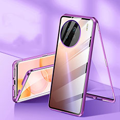 Custodia Lusso Alluminio Laterale Specchio 360 Gradi Cover P04 per OnePlus Ace 2 5G Viola