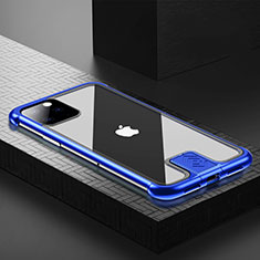 Custodia Lusso Alluminio Laterale Specchio 360 Gradi Cover per Apple iPhone 11 Pro Blu