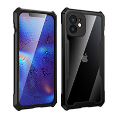 Custodia Lusso Alluminio Laterale Specchio 360 Gradi Cover per Apple iPhone 12 Mini Nero