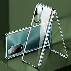 Custodia Lusso Alluminio Laterale Specchio 360 Gradi Cover per Huawei Honor 50 5G Verde