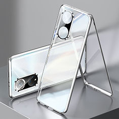 Custodia Lusso Alluminio Laterale Specchio 360 Gradi Cover per Huawei Honor 50 Pro 5G Argento