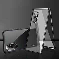 Custodia Lusso Alluminio Laterale Specchio 360 Gradi Cover per Huawei Honor 50 SE 5G Nero