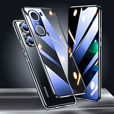 Custodia Lusso Alluminio Laterale Specchio 360 Gradi Cover per Huawei Honor 60 Pro 5G Nero