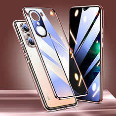 Custodia Lusso Alluminio Laterale Specchio 360 Gradi Cover per Huawei Honor 60 Pro 5G Oro