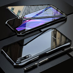 Custodia Lusso Alluminio Laterale Specchio 360 Gradi Cover per Huawei Honor 9X Pro Nero