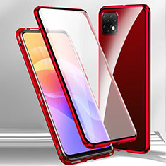 Custodia Lusso Alluminio Laterale Specchio 360 Gradi Cover per Huawei Honor X30i Rosso