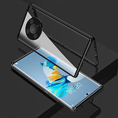 Custodia Lusso Alluminio Laterale Specchio 360 Gradi Cover per Huawei Honor X9 5G Nero