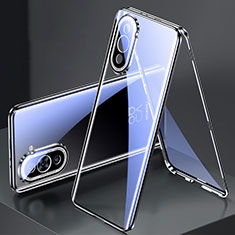 Custodia Lusso Alluminio Laterale Specchio 360 Gradi Cover per Huawei Nova 10 Pro Nero