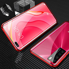 Custodia Lusso Alluminio Laterale Specchio 360 Gradi Cover per Huawei Nova 7 Pro 5G Rosso