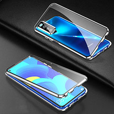 Custodia Lusso Alluminio Laterale Specchio 360 Gradi Cover per Huawei Nova 7 SE 5G Argento