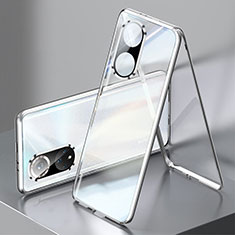 Custodia Lusso Alluminio Laterale Specchio 360 Gradi Cover per Huawei Nova 9 Pro Argento