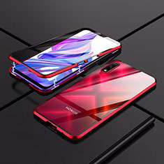 Custodia Lusso Alluminio Laterale Specchio 360 Gradi Cover per Huawei P Smart Z (2019) Rosso