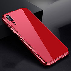 Custodia Lusso Alluminio Laterale Specchio 360 Gradi Cover per Huawei P20 Rosso