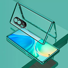 Custodia Lusso Alluminio Laterale Specchio 360 Gradi Cover per Oppo Reno10 Pro+ Plus 5G Verde