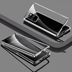 Custodia Lusso Alluminio Laterale Specchio 360 Gradi Cover per Realme 8 5G Argento