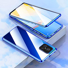 Custodia Lusso Alluminio Laterale Specchio 360 Gradi Cover per Realme GT2 Master Explorer Blu