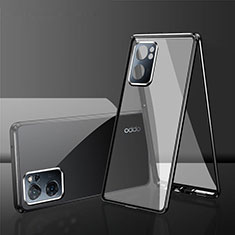 Custodia Lusso Alluminio Laterale Specchio 360 Gradi Cover per Realme V23i 5G Nero