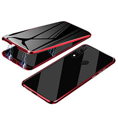 Custodia Lusso Alluminio Laterale Specchio 360 Gradi Cover per Samsung Galaxy A20 Rosso