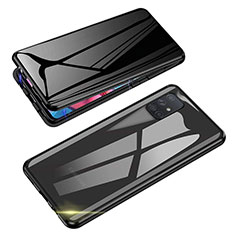 Custodia Lusso Alluminio Laterale Specchio 360 Gradi Cover per Samsung Galaxy A81 Nero