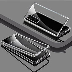 Custodia Lusso Alluminio Laterale Specchio 360 Gradi Cover per Vivo iQOO U1 Argento