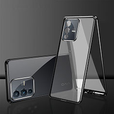 Custodia Lusso Alluminio Laterale Specchio 360 Gradi Cover per Vivo V23 Pro 5G Nero