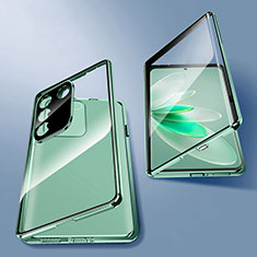 Custodia Lusso Alluminio Laterale Specchio 360 Gradi Cover per Vivo V27 5G Verde