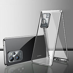 Custodia Lusso Alluminio Laterale Specchio 360 Gradi Cover per Vivo Y30 5G Argento