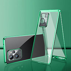 Custodia Lusso Alluminio Laterale Specchio 360 Gradi Cover per Vivo Y55 5G Verde