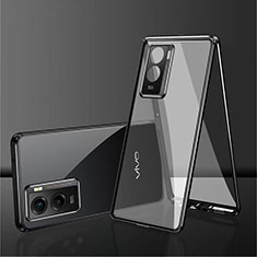 Custodia Lusso Alluminio Laterale Specchio 360 Gradi Cover per Vivo Y55s (2021) Nero