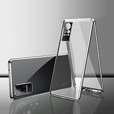 Custodia Lusso Alluminio Laterale Specchio 360 Gradi Cover per Xiaomi Civi 1S 5G Argento