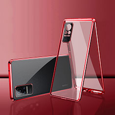 Custodia Lusso Alluminio Laterale Specchio 360 Gradi Cover per Xiaomi Civi 1S 5G Rosso